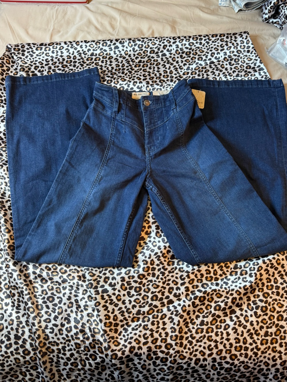 We The Free Wide-Leg Jeans in Dark Blue Wash